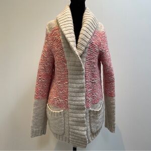 Gap Fair Isle Shawl Collar Chunky Knit Cardigan Sweater L